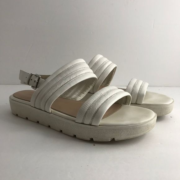 Aldo White Chunky Leather Sandals - Picture 2 of 7